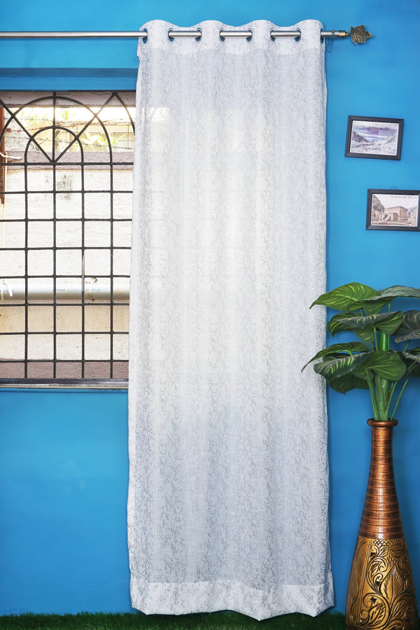 Cotton Linen Fabric Spot Foiling Window Single Curtain