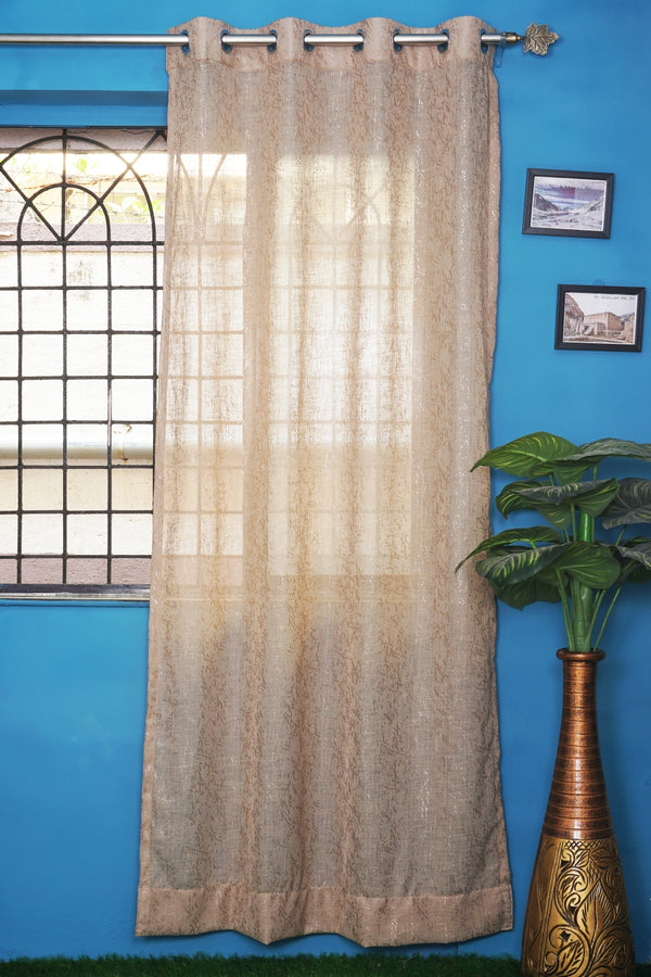 Cotton Linen Fabric Silver Foiling Curtain