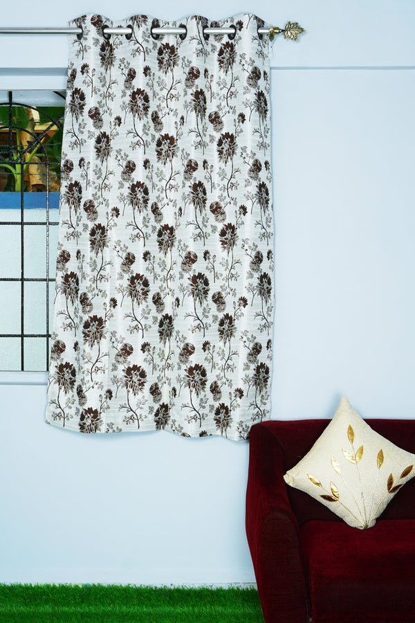 Jacquard Fabric Floral Design Curtain