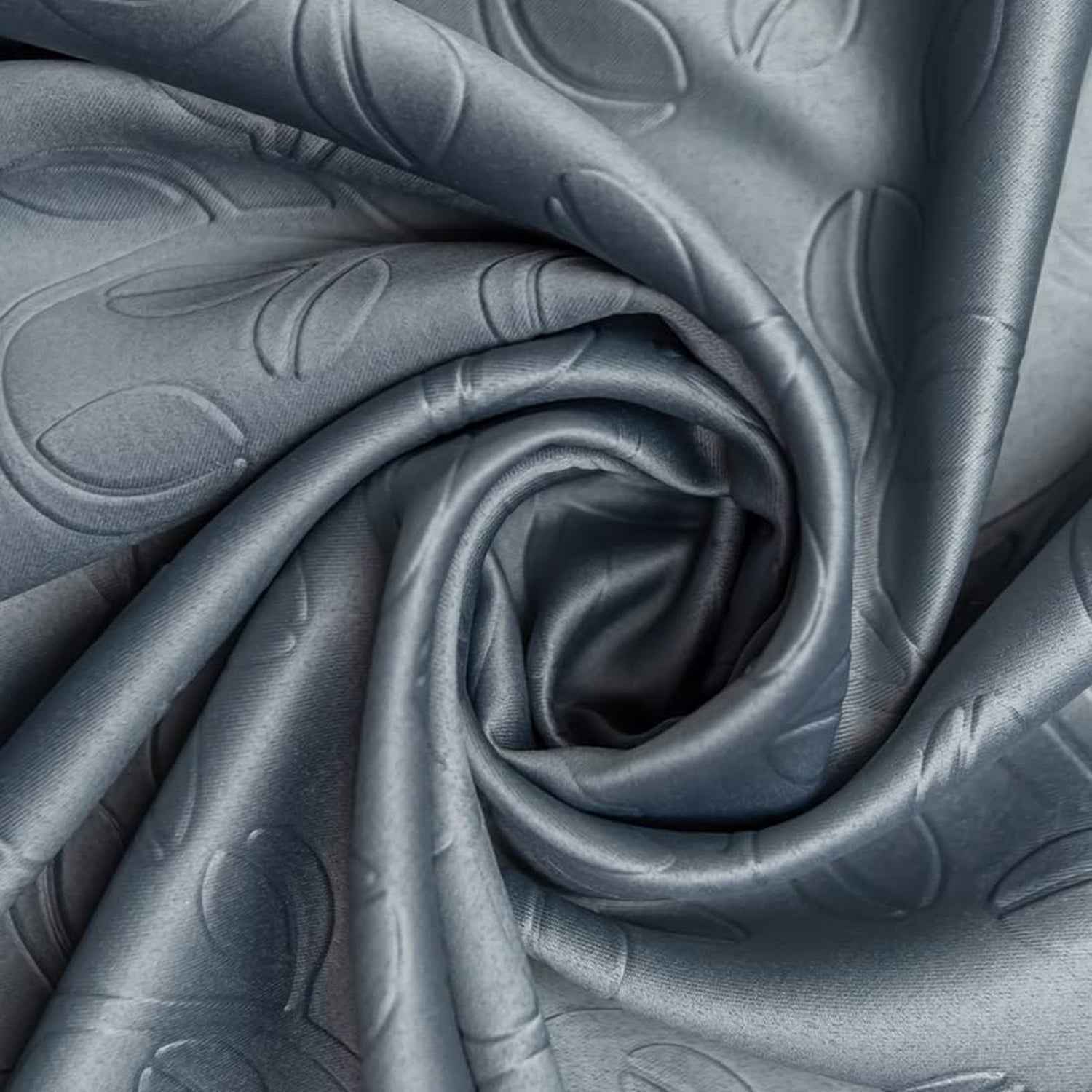 Parda Online 3 Layer Thermal Insulated Embossed Leaf Design Blackout Curtain