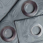Parda Online 3 Layer Thermal Insulated Embossed Leaf Design Blackout Curtain