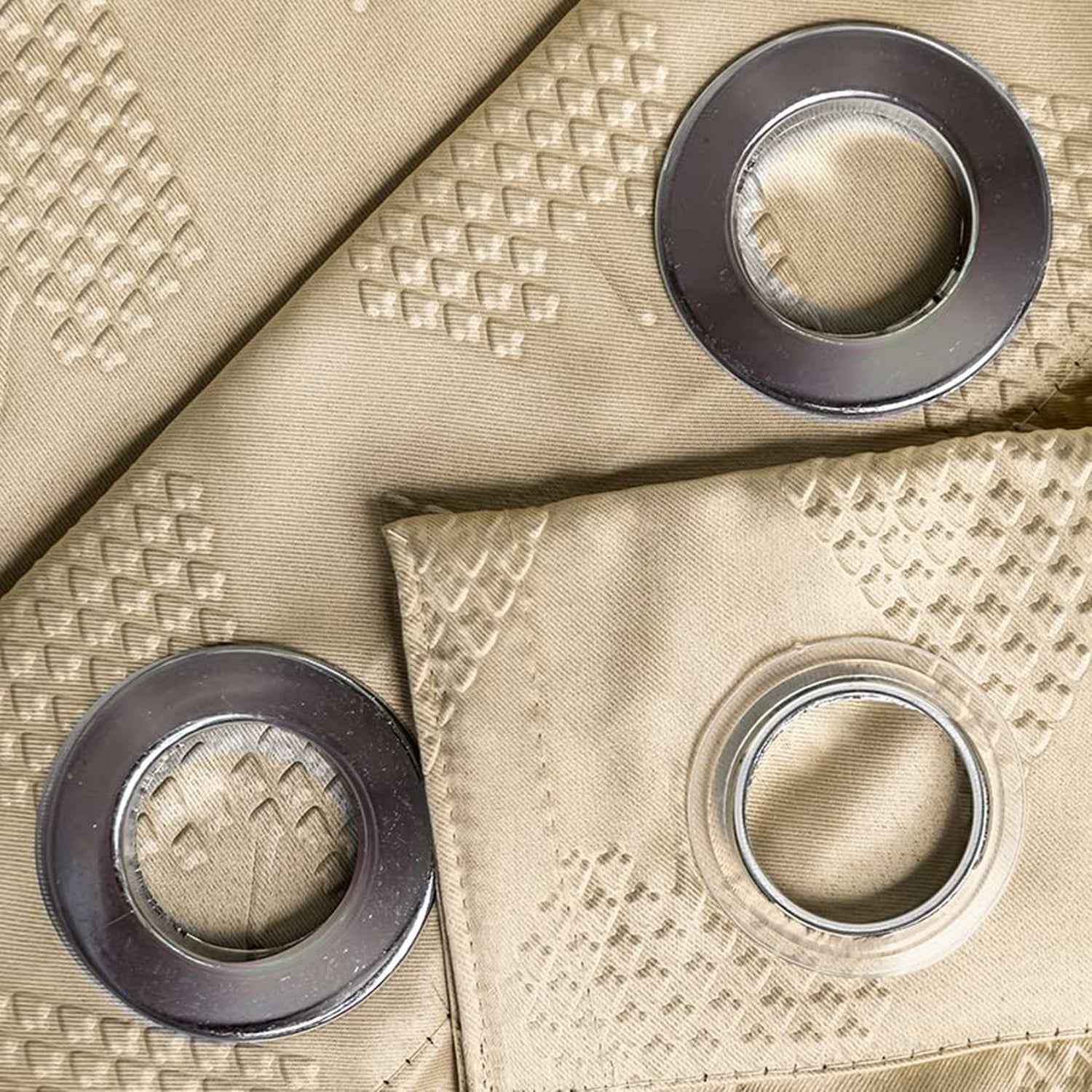 Parda Online 3 Layer Thermal Insulated Embossed Diamond Design Blackout Curtain