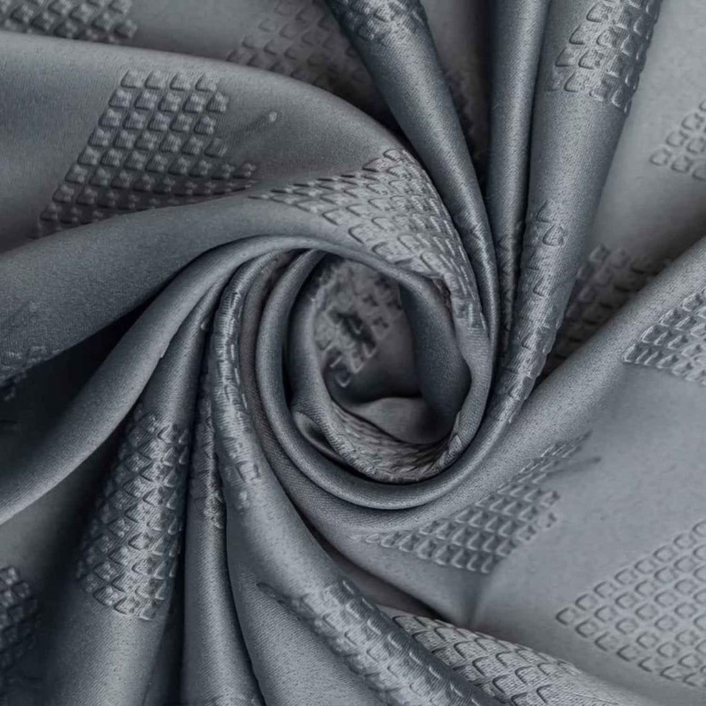 Parda Online 3 Layer Thermal Insulated Embossed Diamond Design Blackout Curtain