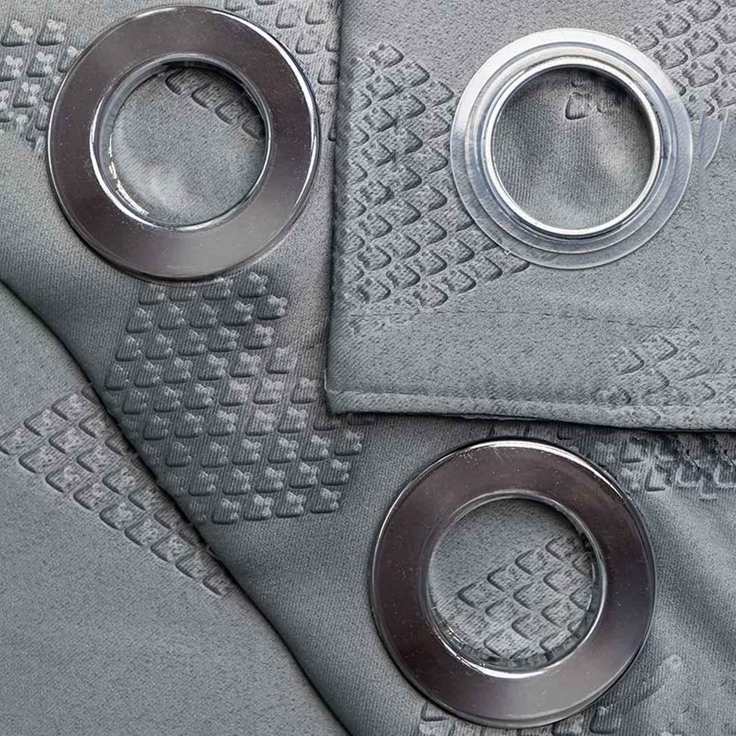 Parda Online 3 Layer Thermal Insulated Embossed Diamond Design Blackout Curtain
