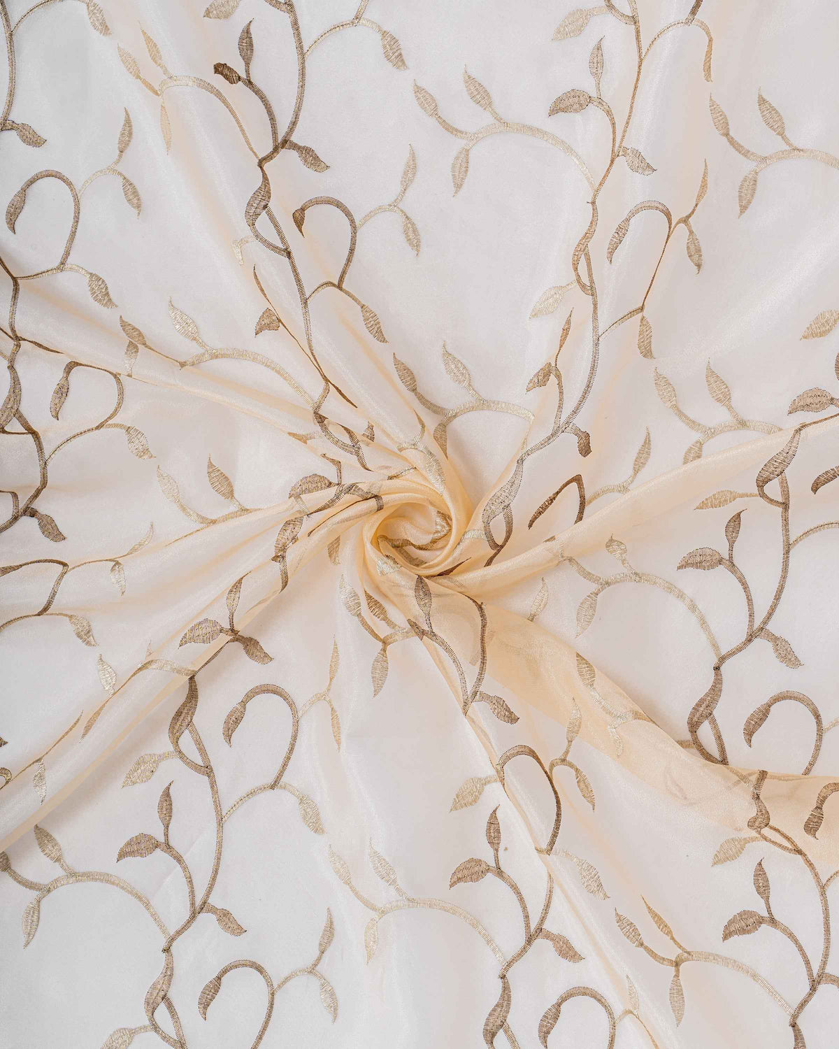Parda online Premium Floral Design Embroidery Tissue Fabric Curtain with Soft & Durable