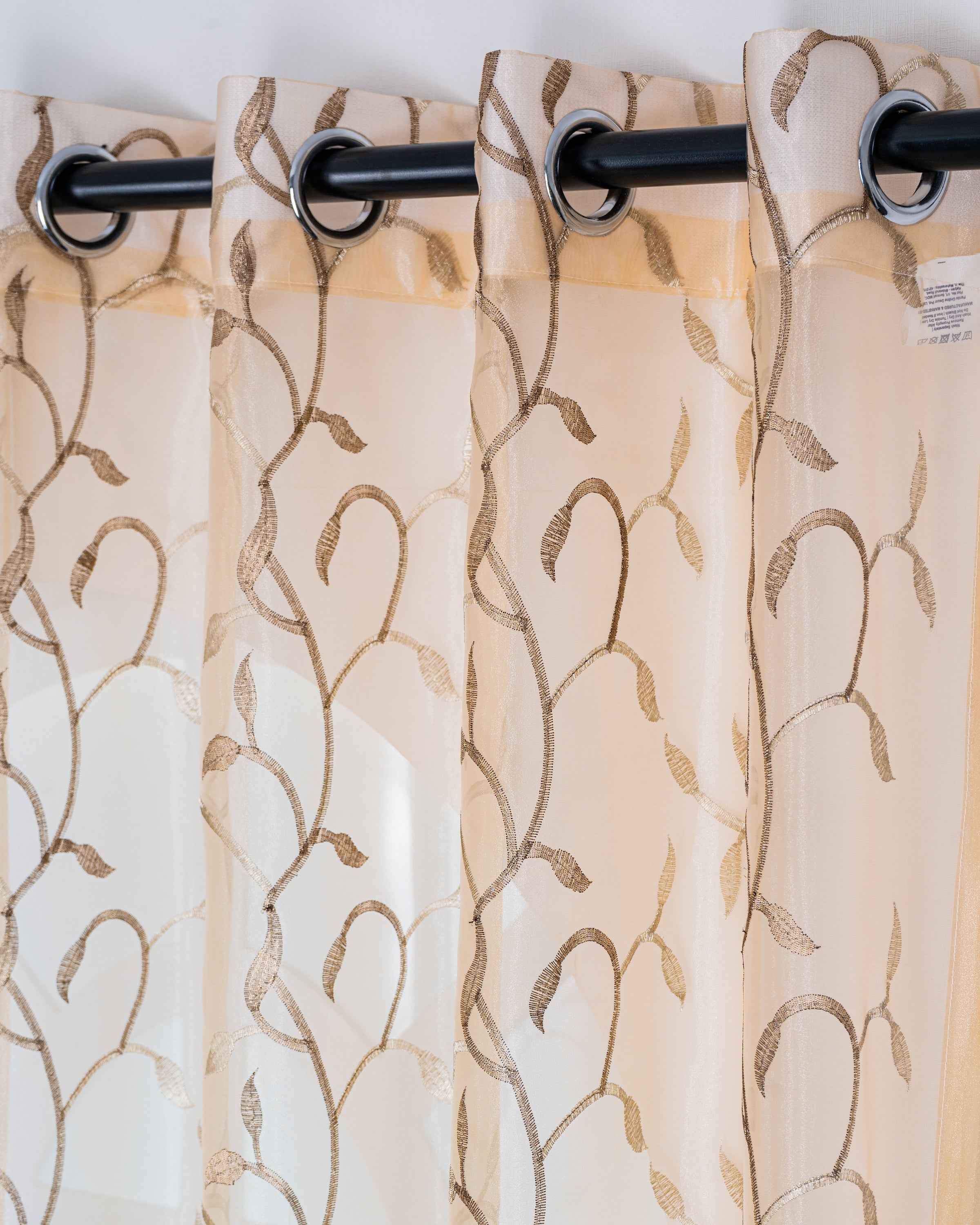 Parda online Premium Floral Design Embroidery Tissue Fabric Curtain with Soft & Durable