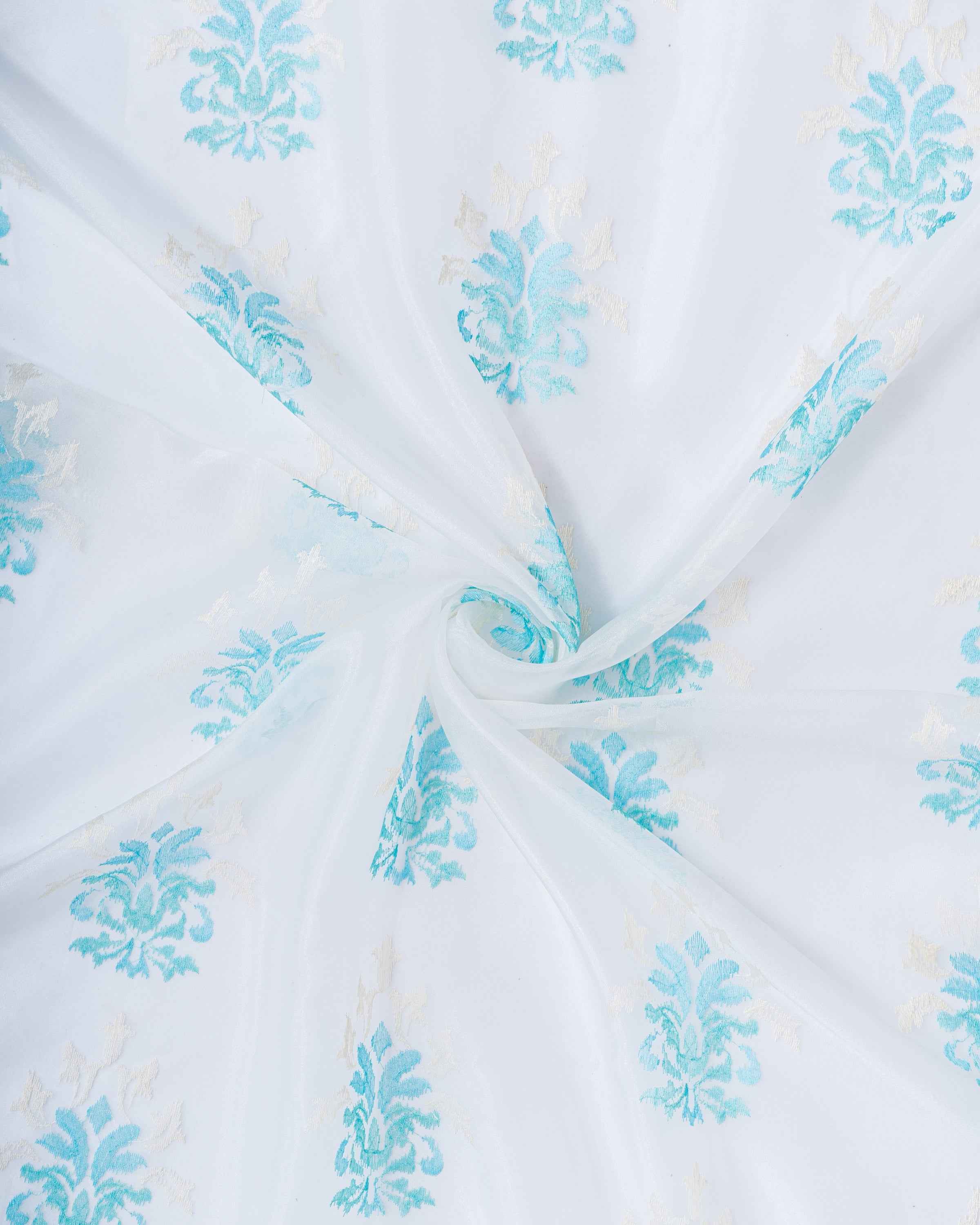 Parda online Premium Damas Design Embroidery Tissue Curtain with Soft & Durable Fabric