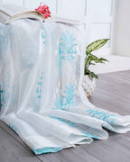 Parda online Premium Damas Design Embroidery Tissue Curtain with Soft & Durable Fabric