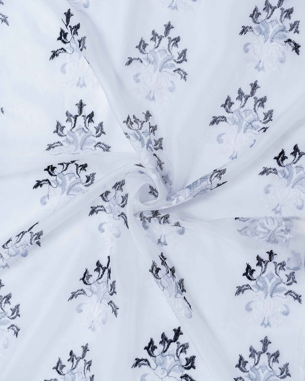 Parda online Premium Damas Design Embroidery Tissue Curtain with Soft & Durable Fabric