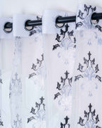 Parda online Premium Damas Design Embroidery Tissue Curtain with Soft & Durable Fabric