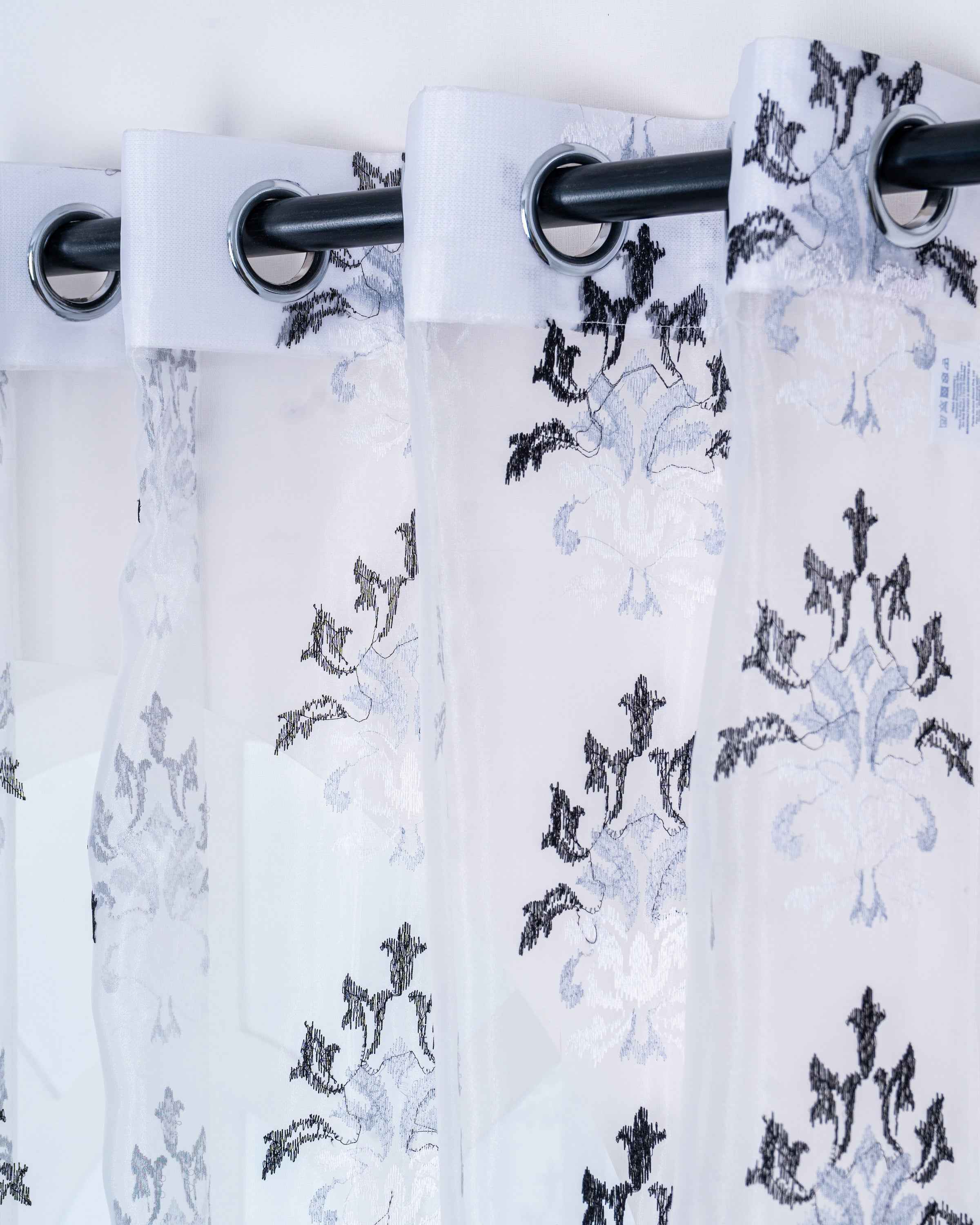 Parda online Premium Damas Design Embroidery Tissue Curtain with Soft & Durable Fabric