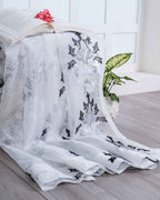 Parda online Premium Damas Design Embroidery Tissue Curtain with Soft & Durable Fabric