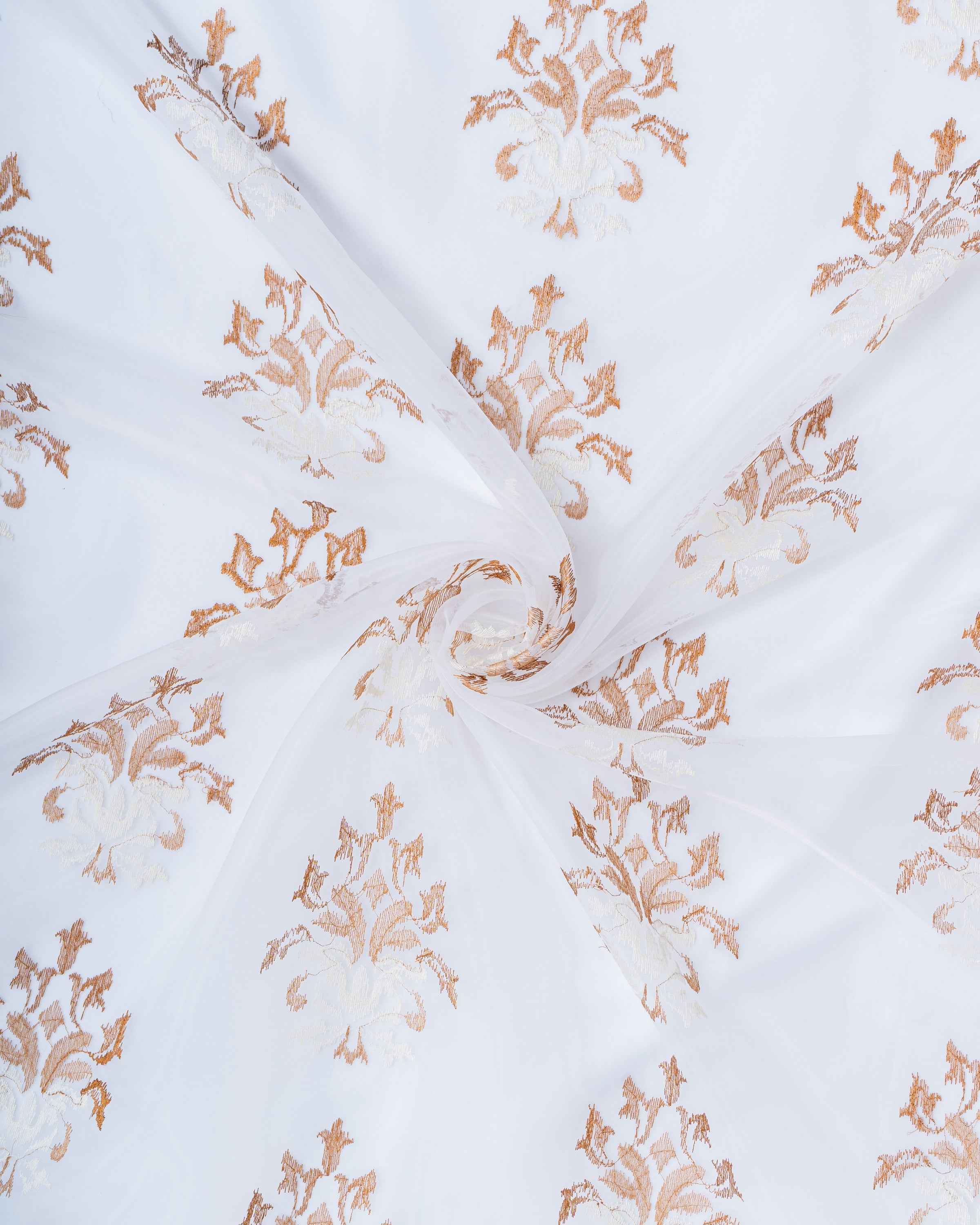 Parda online Premium Damas Design Embroidery Tissue Curtain with Soft & Durable Fabric