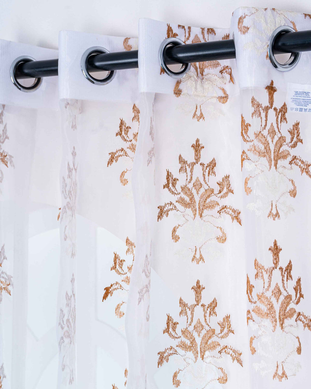 Parda online Premium Damas Design Embroidery Tissue Curtain with Soft & Durable Fabric
