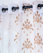 Parda online Premium Damas Design Embroidery Tissue Curtain with Soft & Durable Fabric