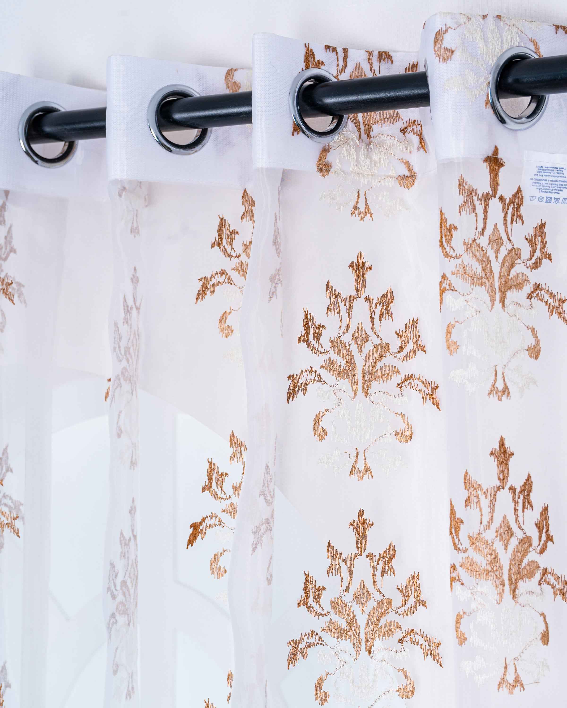 Parda online Premium Damas Design Embroidery Tissue Curtain with Soft & Durable Fabric