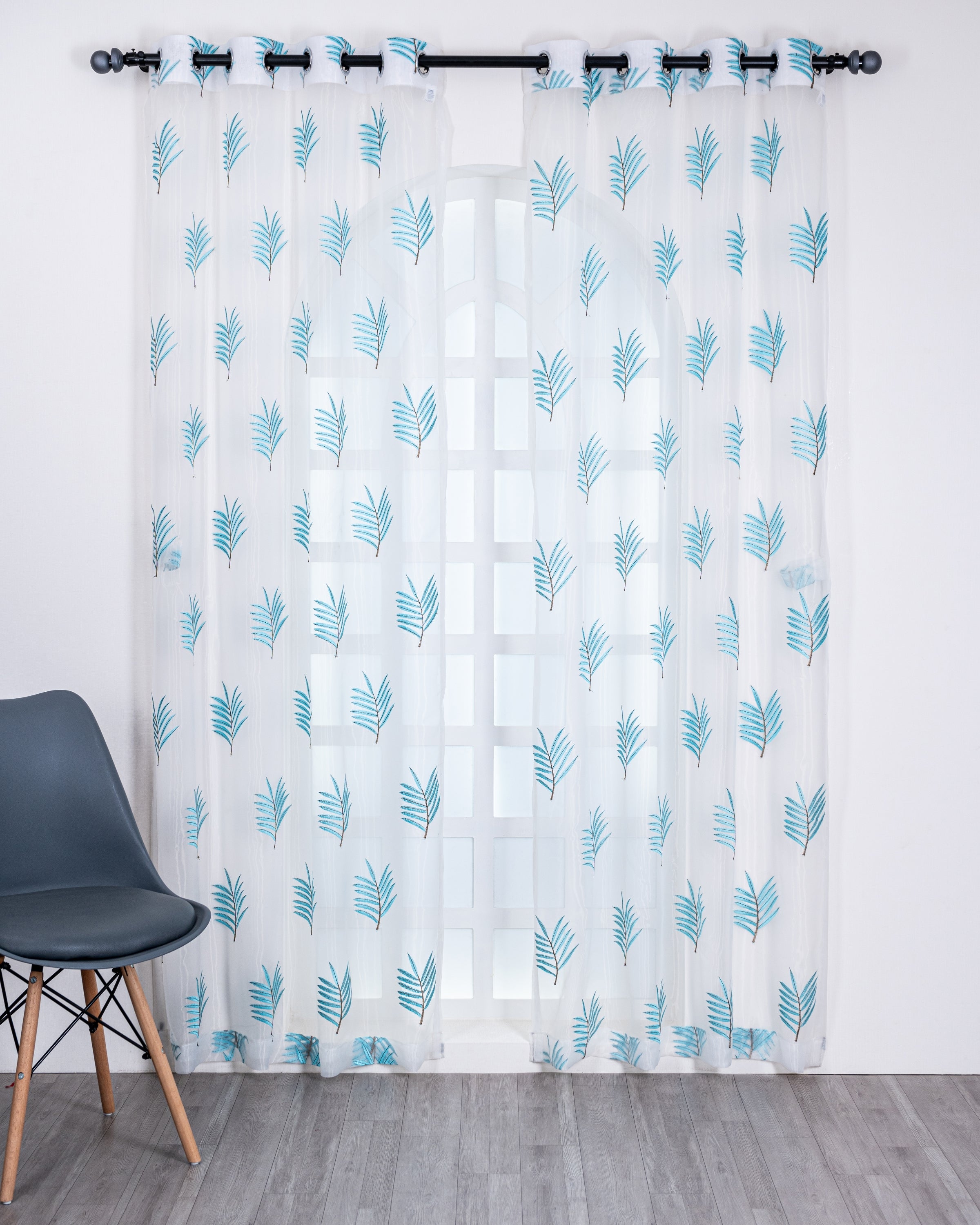 Parda online Premium Embroidery Tissue Fabric Curtain with Soft & Durable