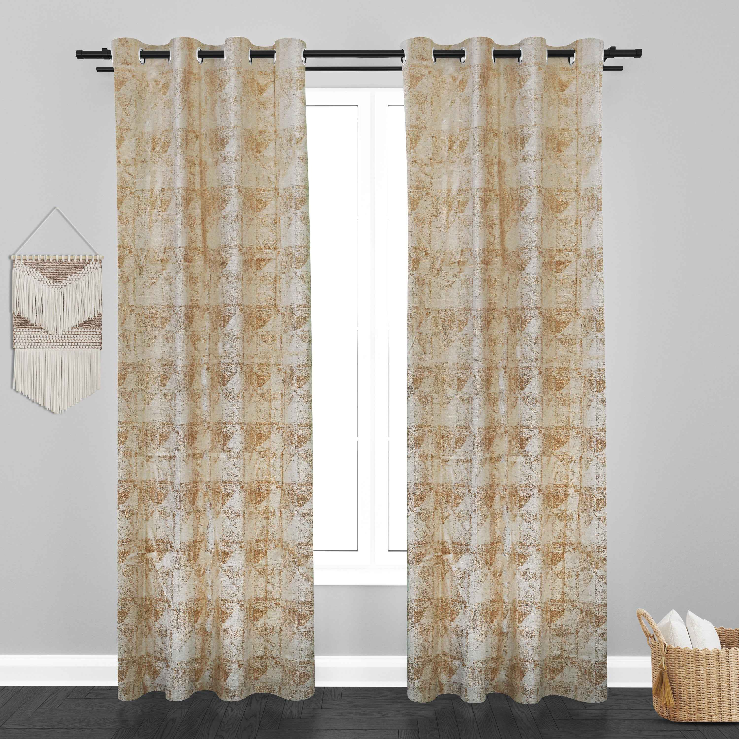 Glamour Texure Design Soft Jaquard Fabric Curtain - Ivory