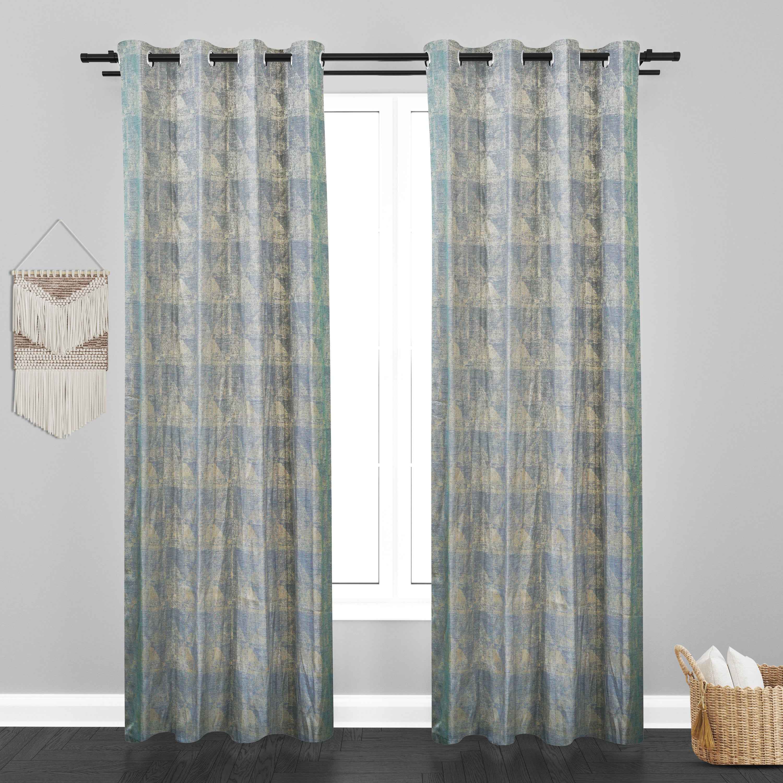 Glamour Texure Design Soft Jaquard Fabric Curtain - Grey