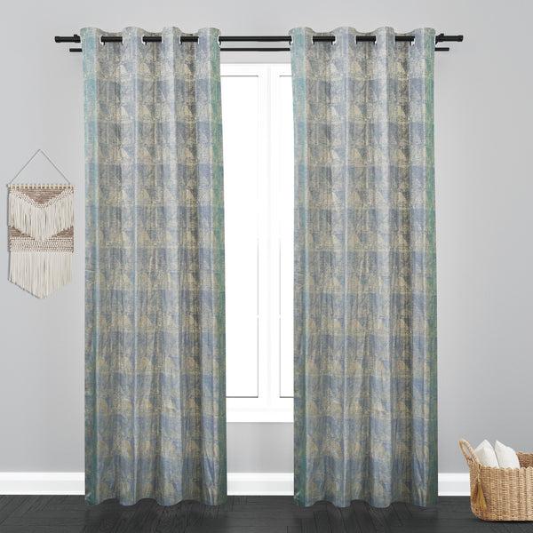 Glamour Texure Design Soft Jaquard Fabric Curtain - Grey