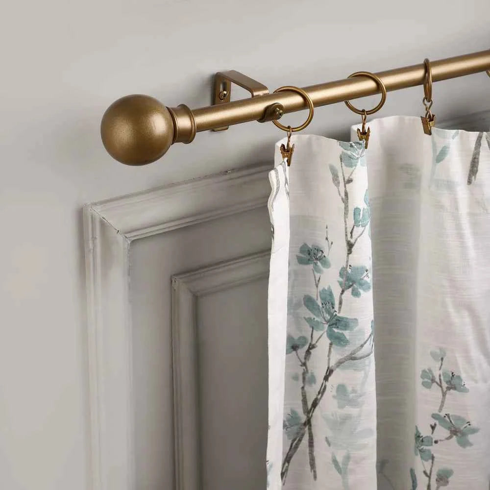 GOLD BALL FINIAL EXTENDABLE  ROD GOLD 19MM (HARDWARE INCLUDED)