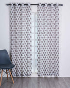Parda online Premium Jacquard Linen Curtain with Leaf Design with Soft & Durable Fabric