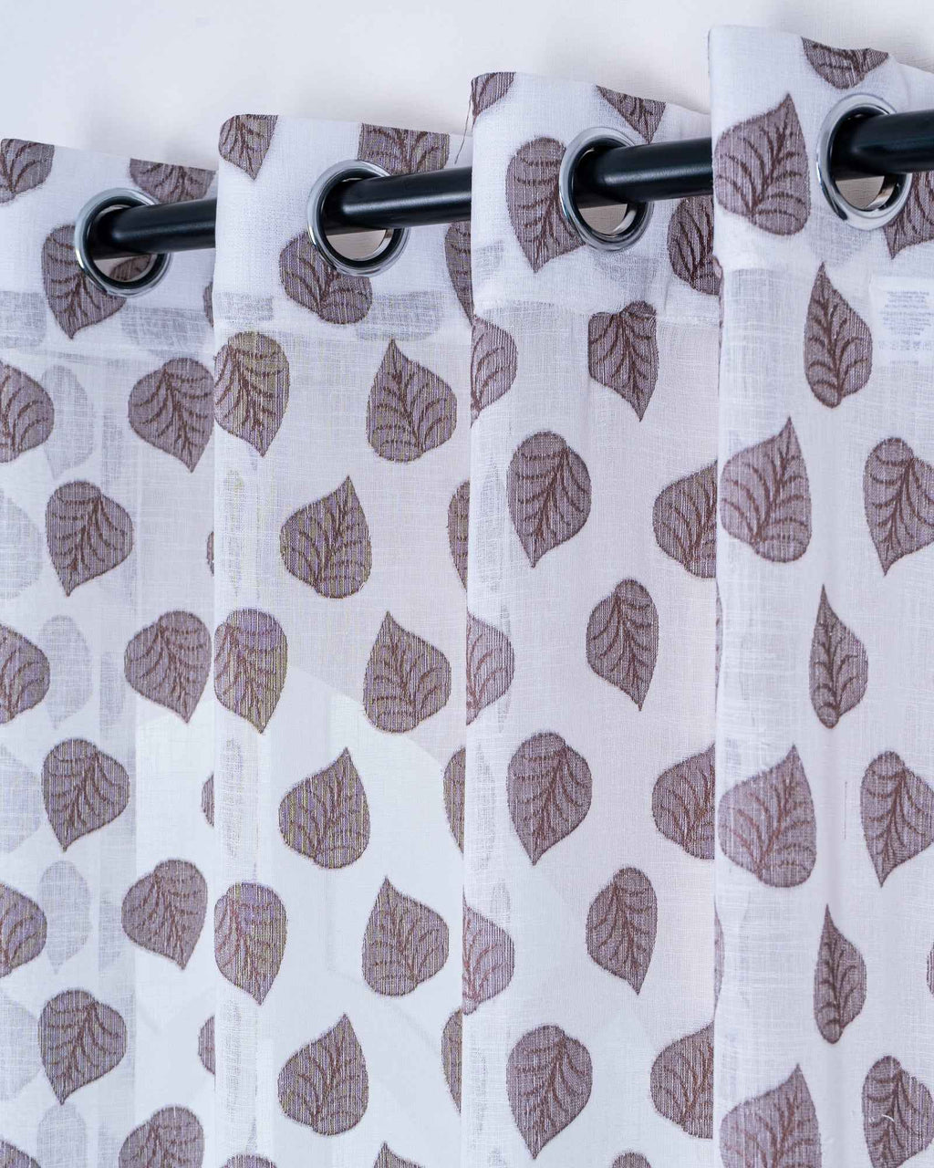 Parda online Premium Jacquard Linen Curtain with Red Leaf Design with Soft & Durable Fabric