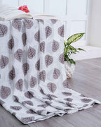 Parda online Premium Jacquard Linen Curtain with Leaf Design with Soft & Durable Fabric