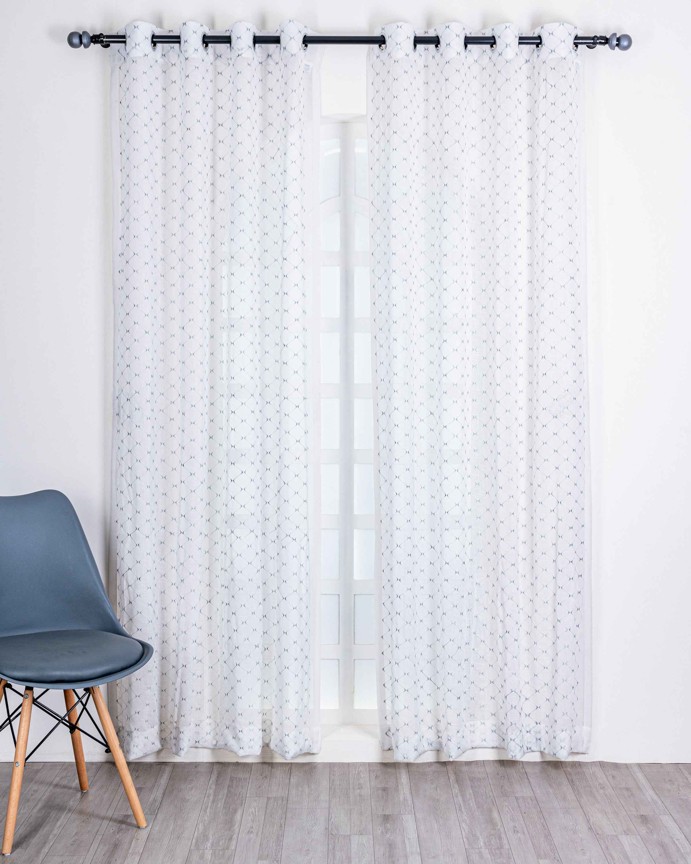 Parda online Premium Embroidery Linen Curtain with Soft & Durable Fabric