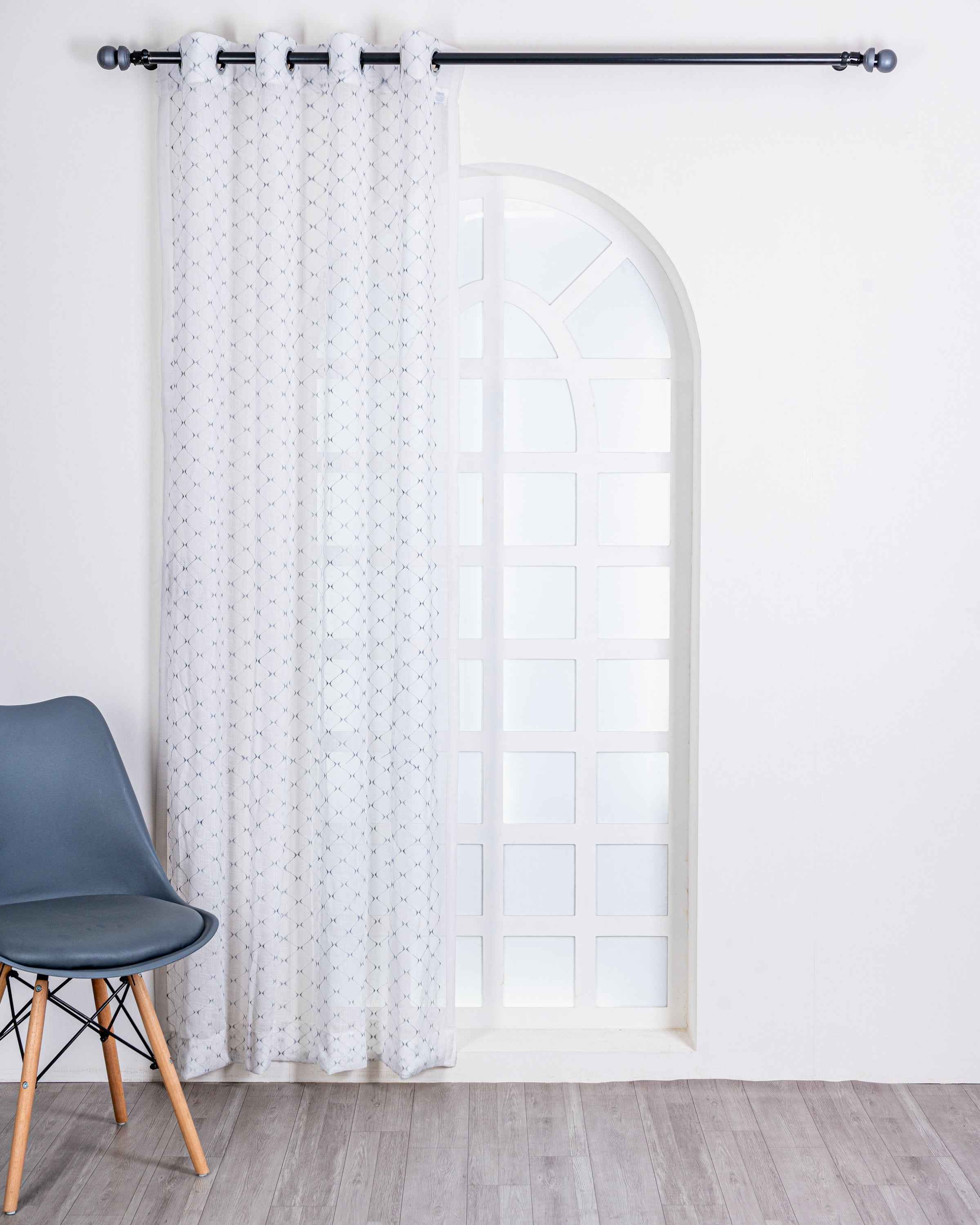 Parda online Premium Embroidery Linen Curtain with Soft & Durable Fabric