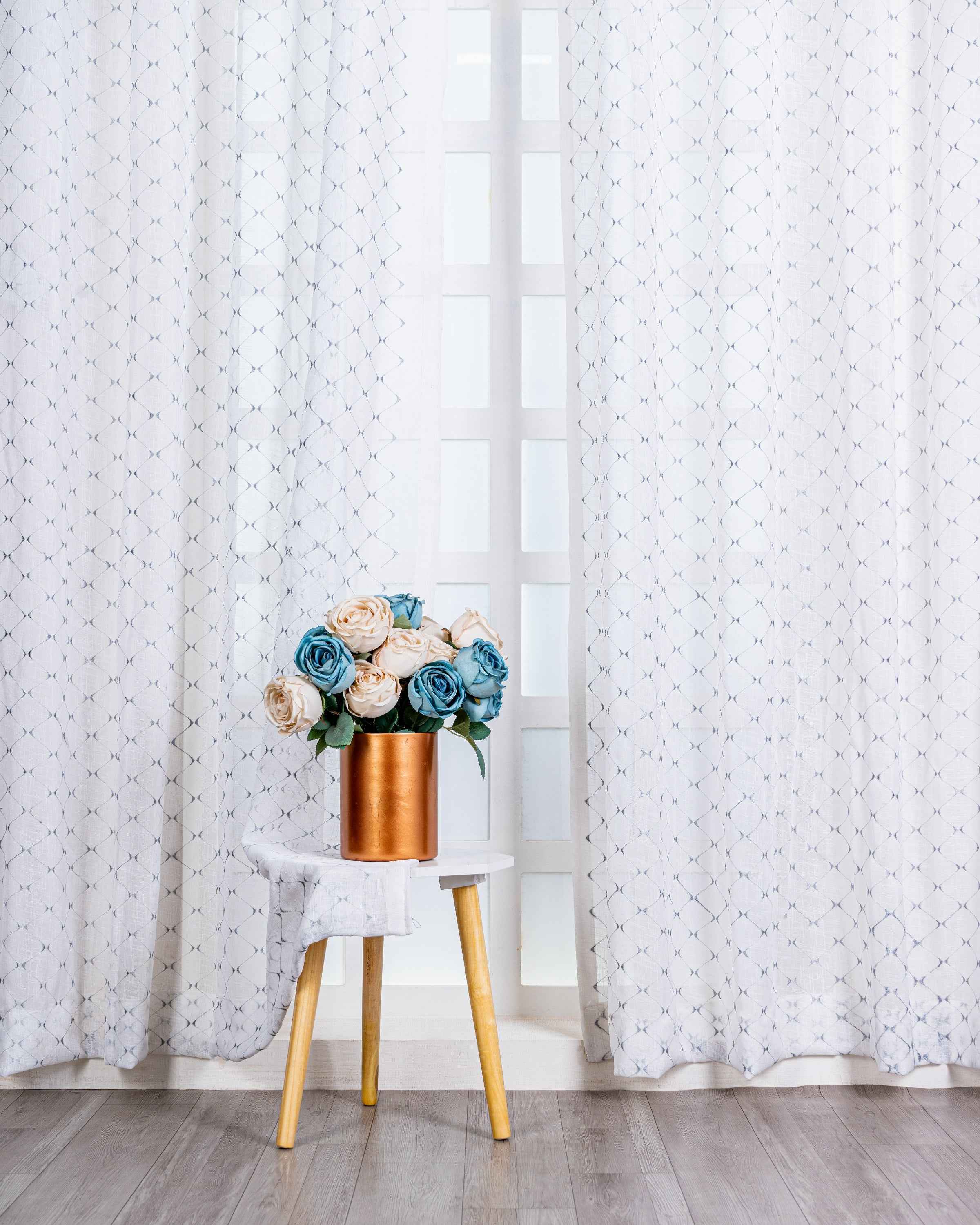 Parda online Premium Embroidery Linen Curtain with Soft & Durable Fabric
