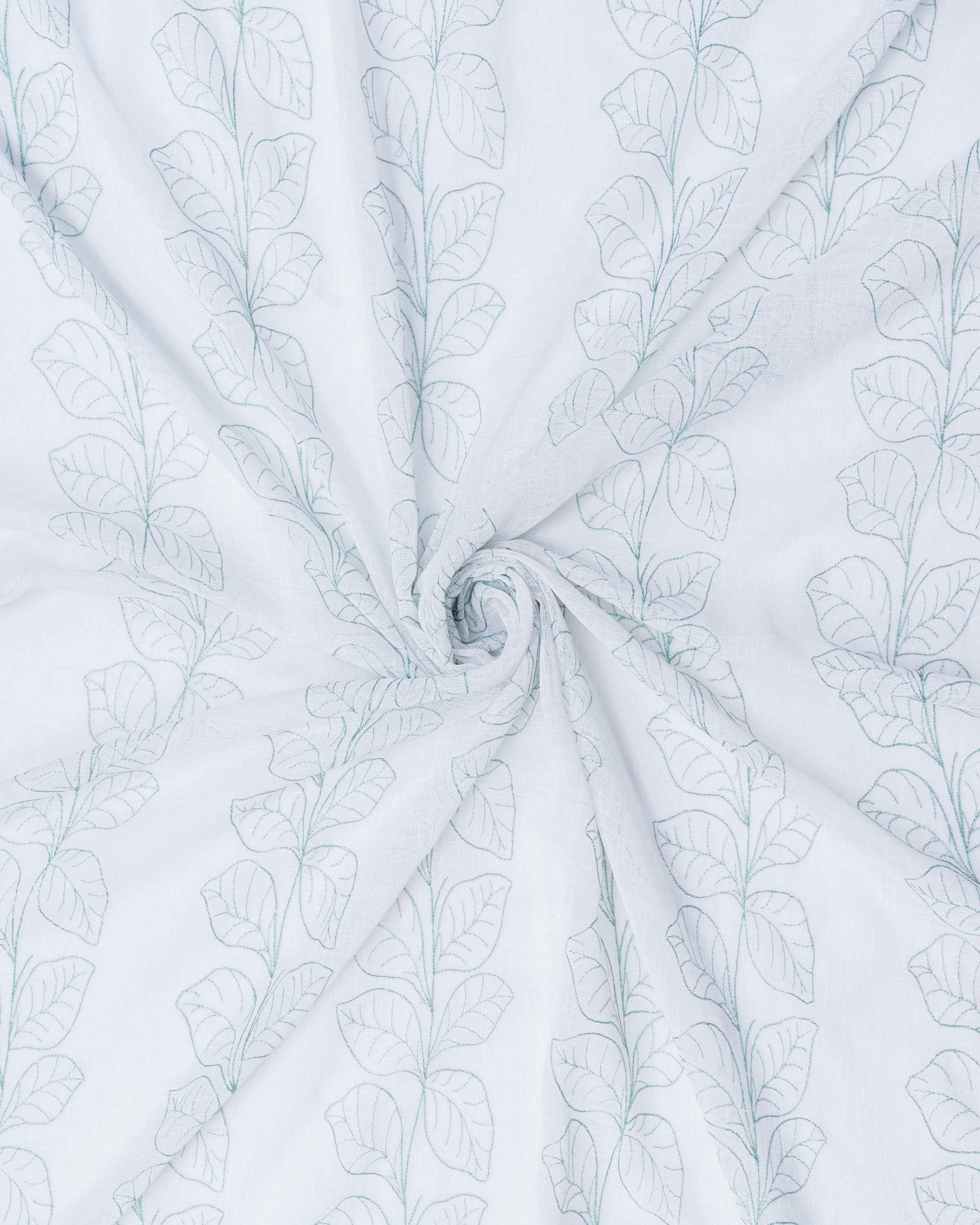 Parda online Premium Embroidery Linen Curtain with Soft & Durable Fabric - Leaf Design