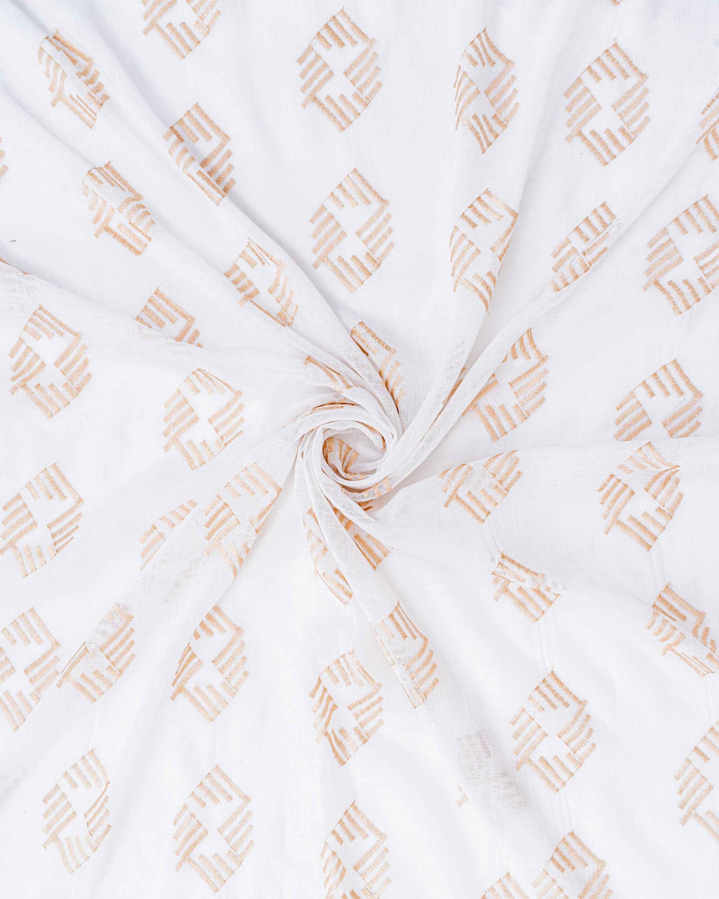 Parda online Premium Embroidery Linen Curtain with Soft & Durable Fabric - Rombus Design