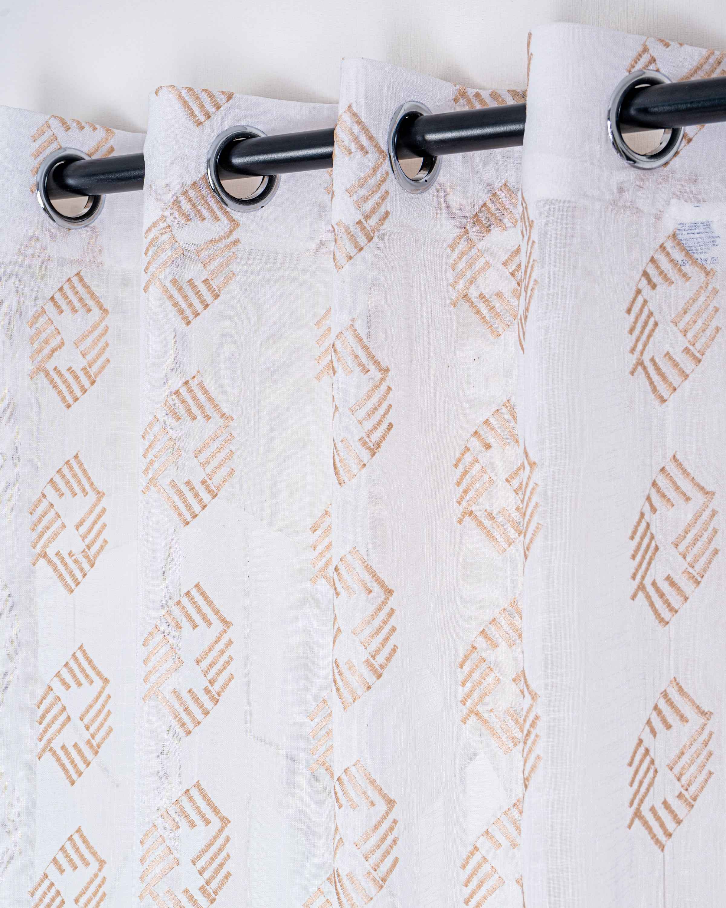 Parda online Premium Embroidery Linen Curtain with Soft & Durable Fabric - Rombus Design
