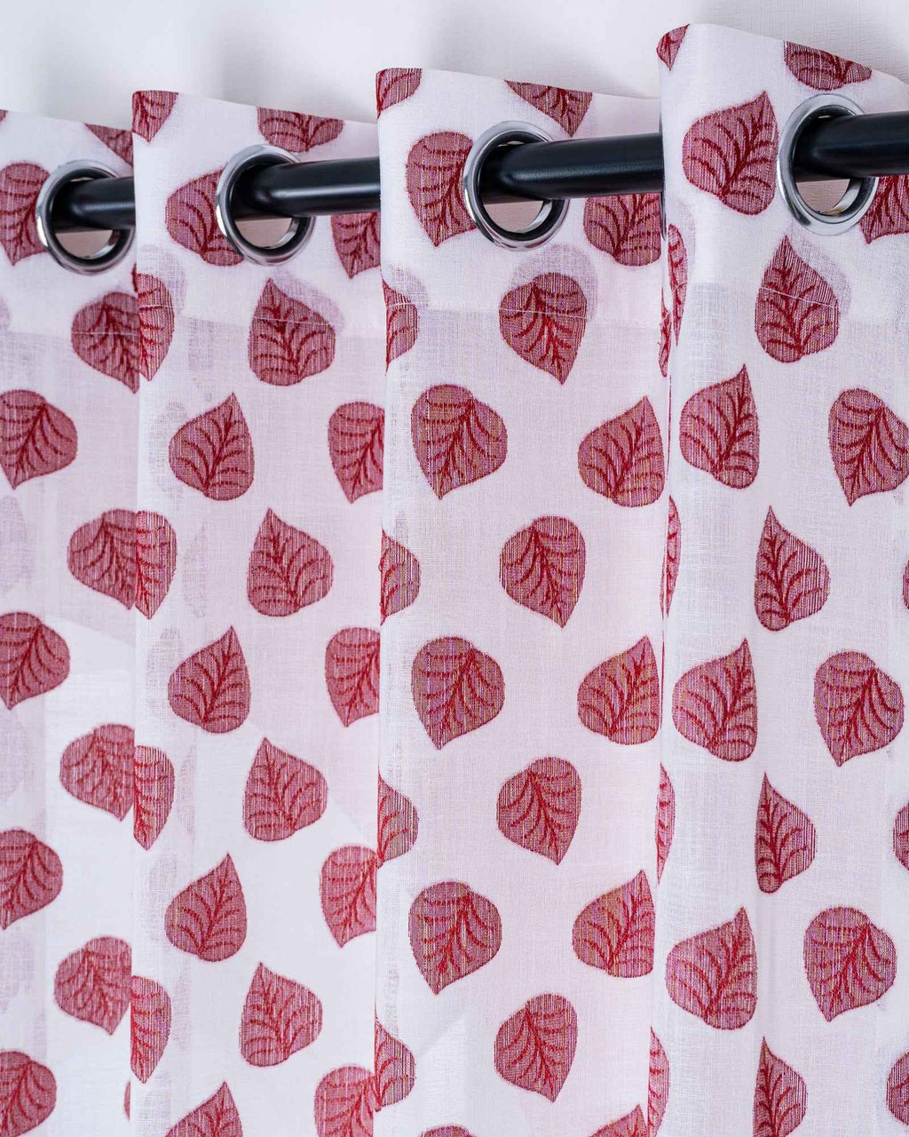 Parda online Premium Jacquard Linen Curtain with Leaf Design with Soft & Durable Fabric