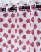 Parda online Premium Jacquard Linen Curtain with Leaf Design with Soft & Durable Fabric