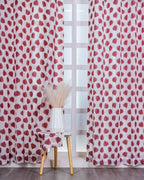 Parda online Premium Jacquard Linen Curtain with Leaf Design with Soft & Durable Fabric