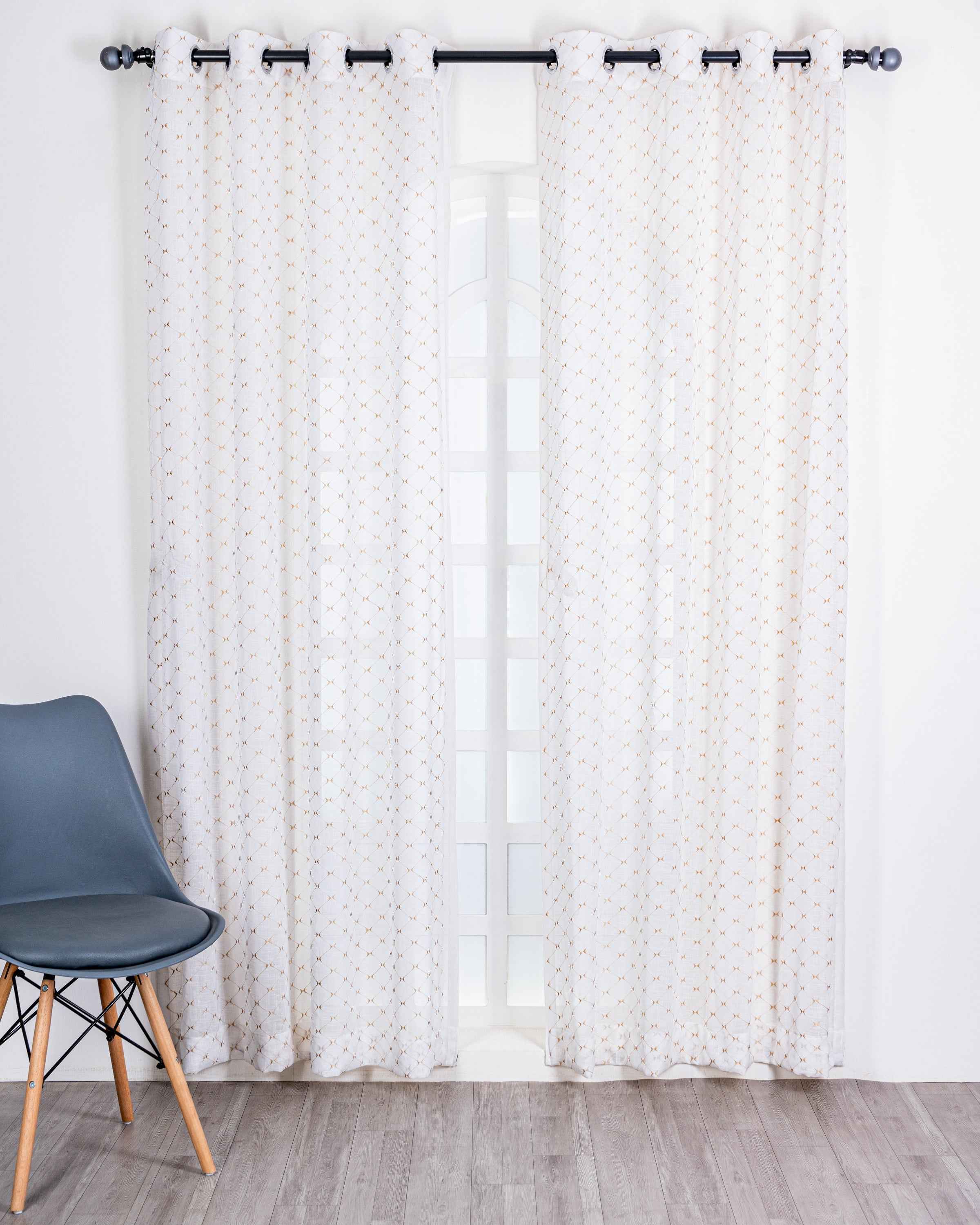 Parda online Premium Embroidery Linen Curtain with Soft & Durable Fabric