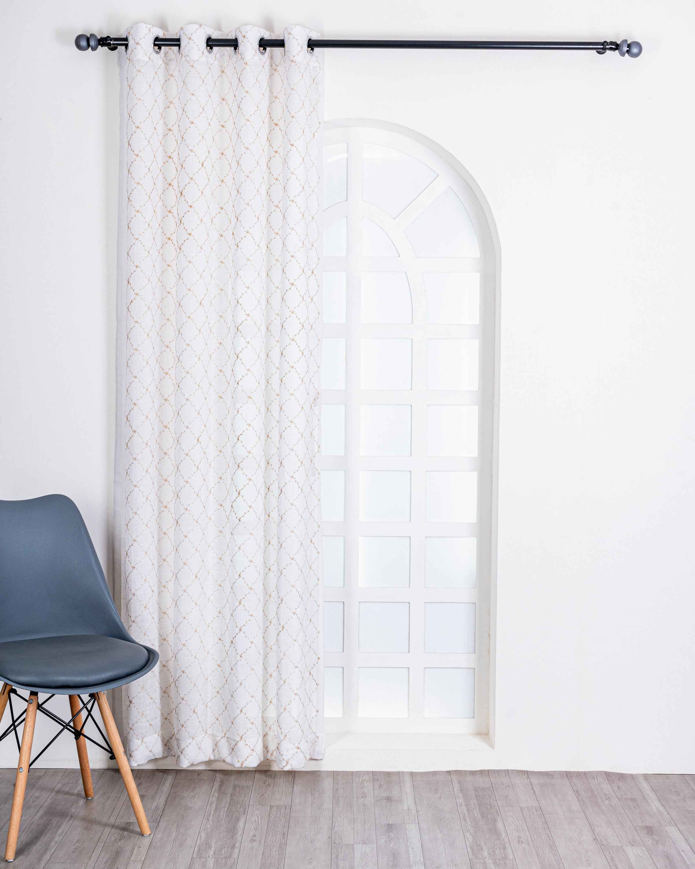 Parda online Premium Embroidery Linen Curtain with Soft & Durable Fabric - Sparkle Design