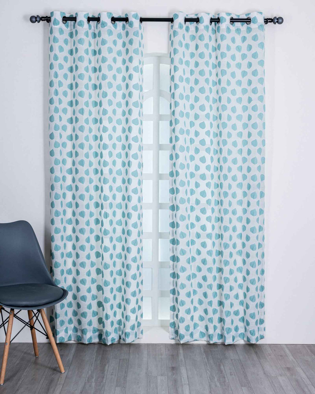 Parda online Premium Jacquard Linen Curtain with Leaf Design with Soft & Durable Fabric