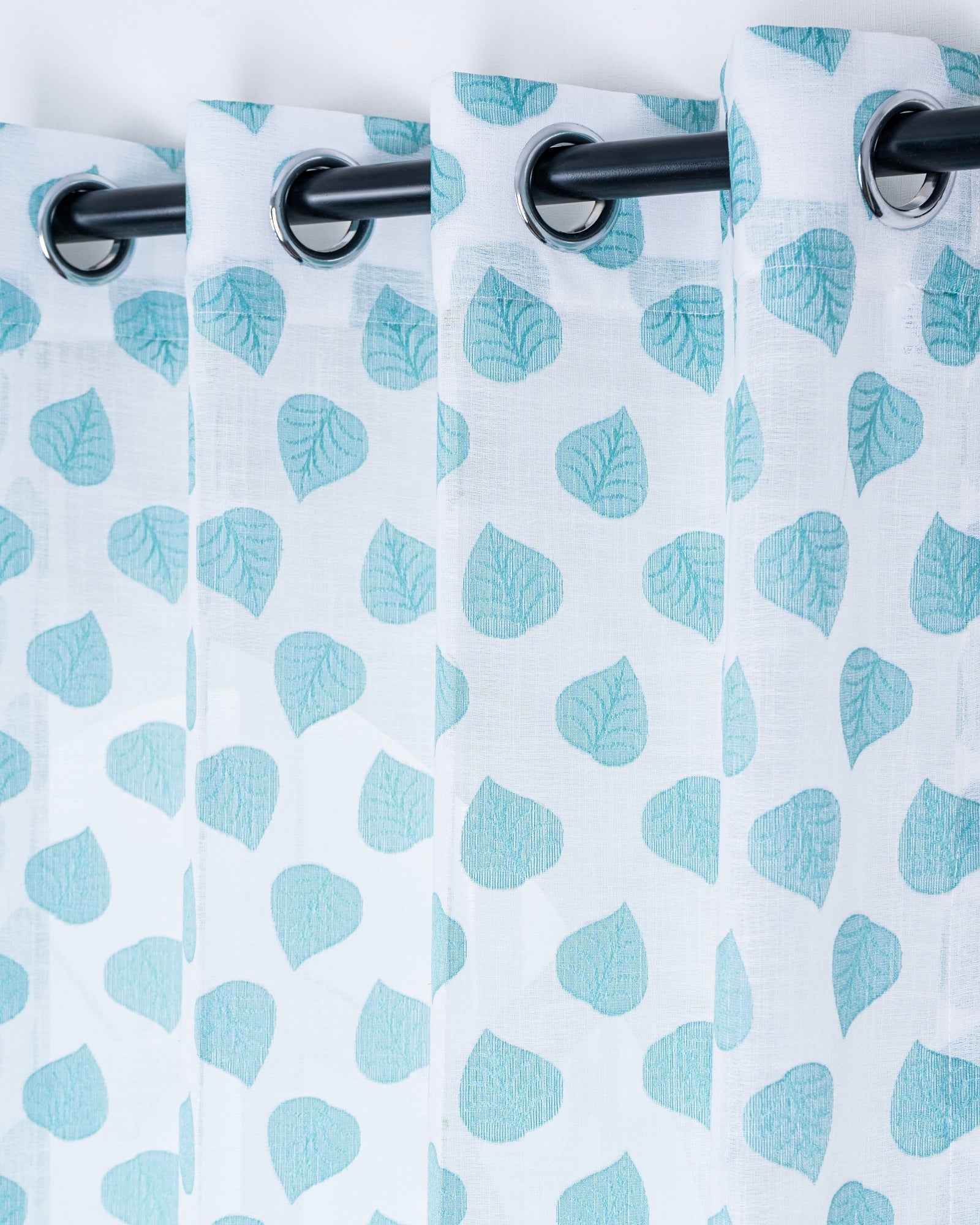 Parda online Premium Jacquard Linen Curtain with Leaf Design with Soft & Durable Fabric