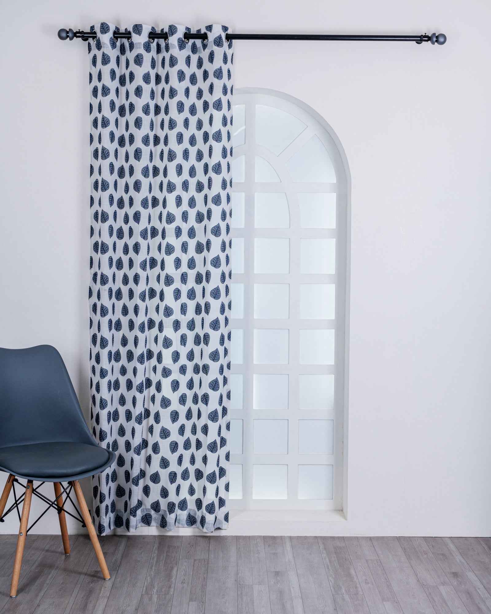 Parda online Premium Jacquard Linen Curtain with Leaf Design with Soft & Durable Fabric