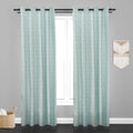 Manila  Floral Design Jaquard Fabric Curtain -Sky Blue