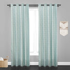 Manila  Floral Design Jaquard Fabric Curtain -Sky Blue