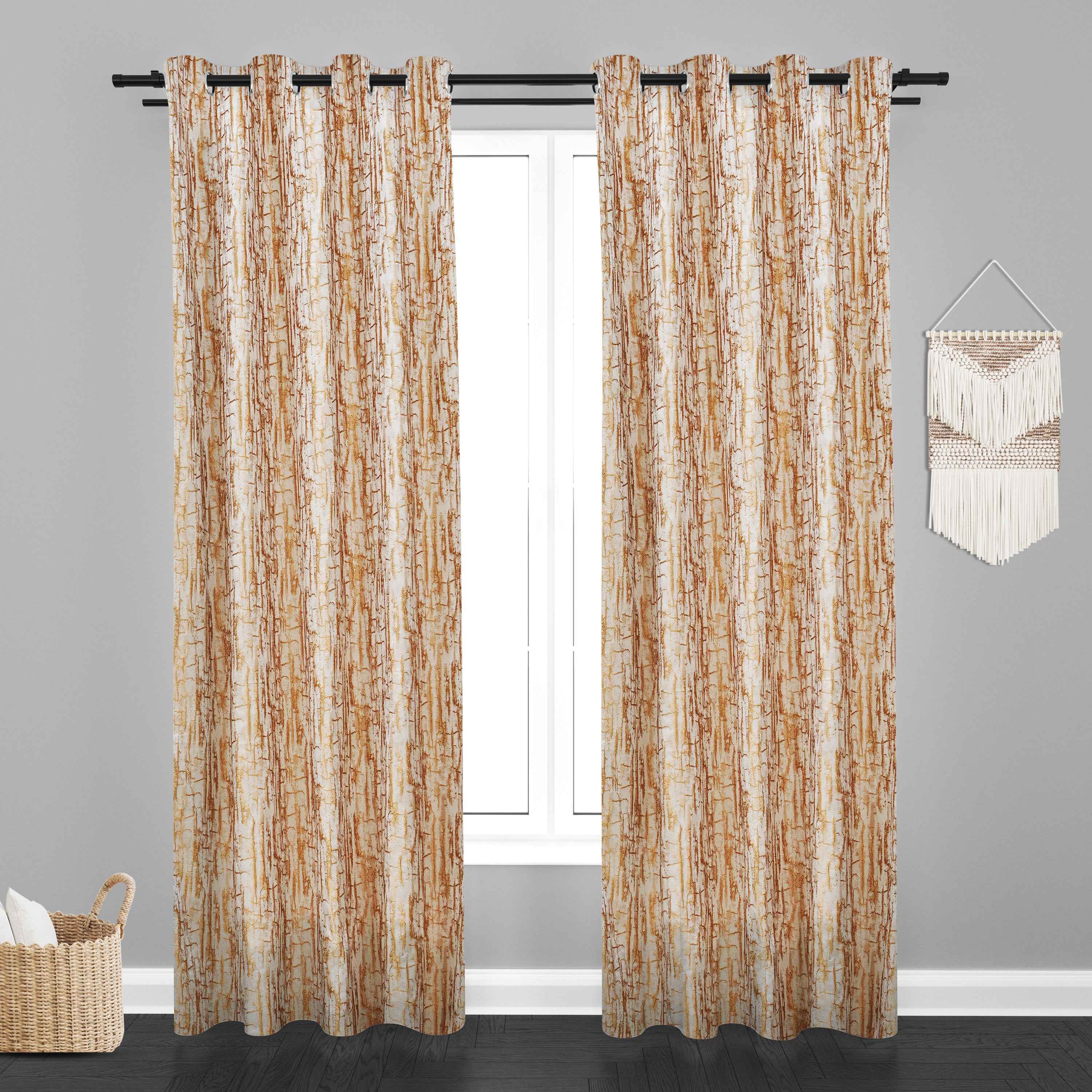 Manila  Teaxure Design Jaquard Fabric Curtain -Beige