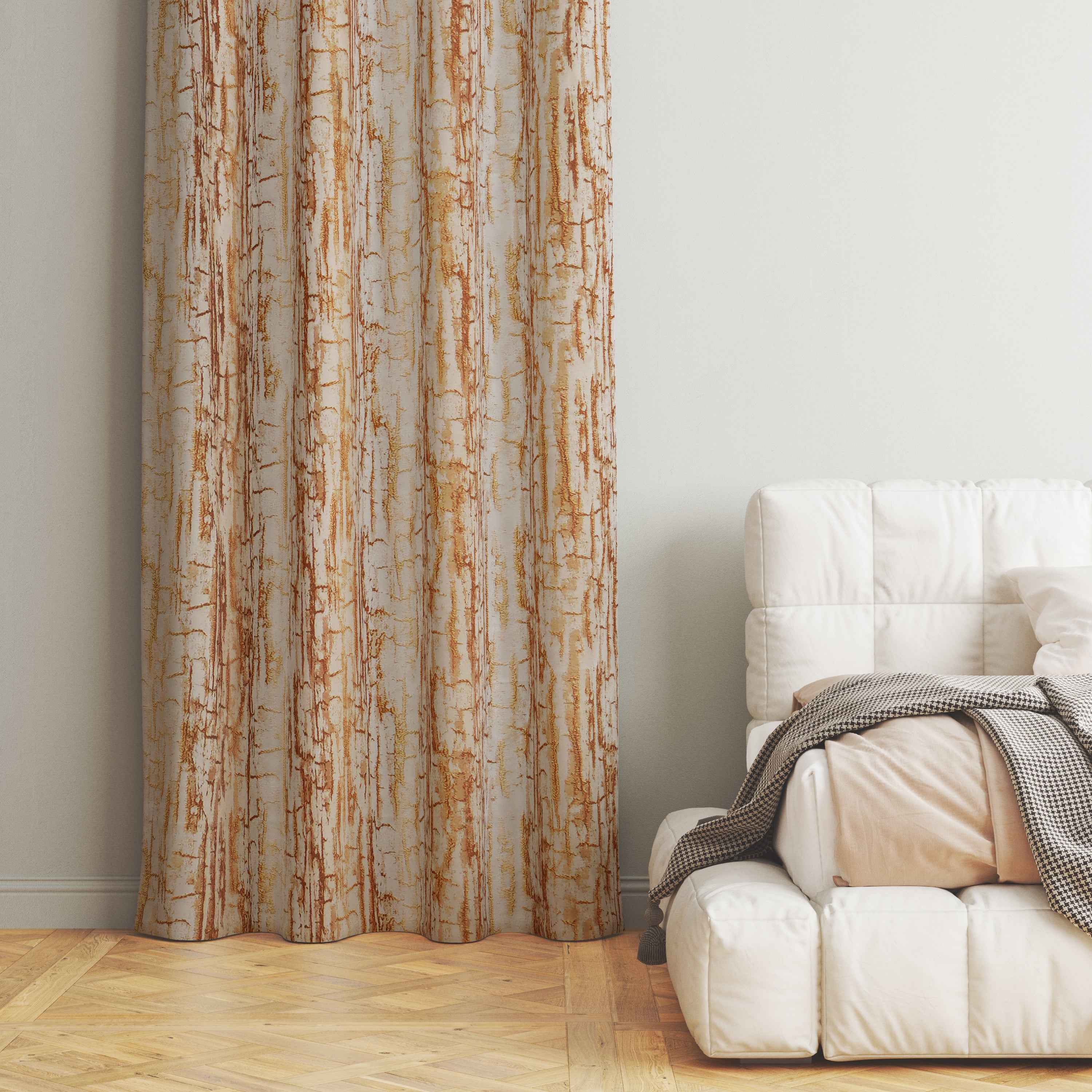 Manila  Teaxure Design Jaquard Fabric Curtain -Beige