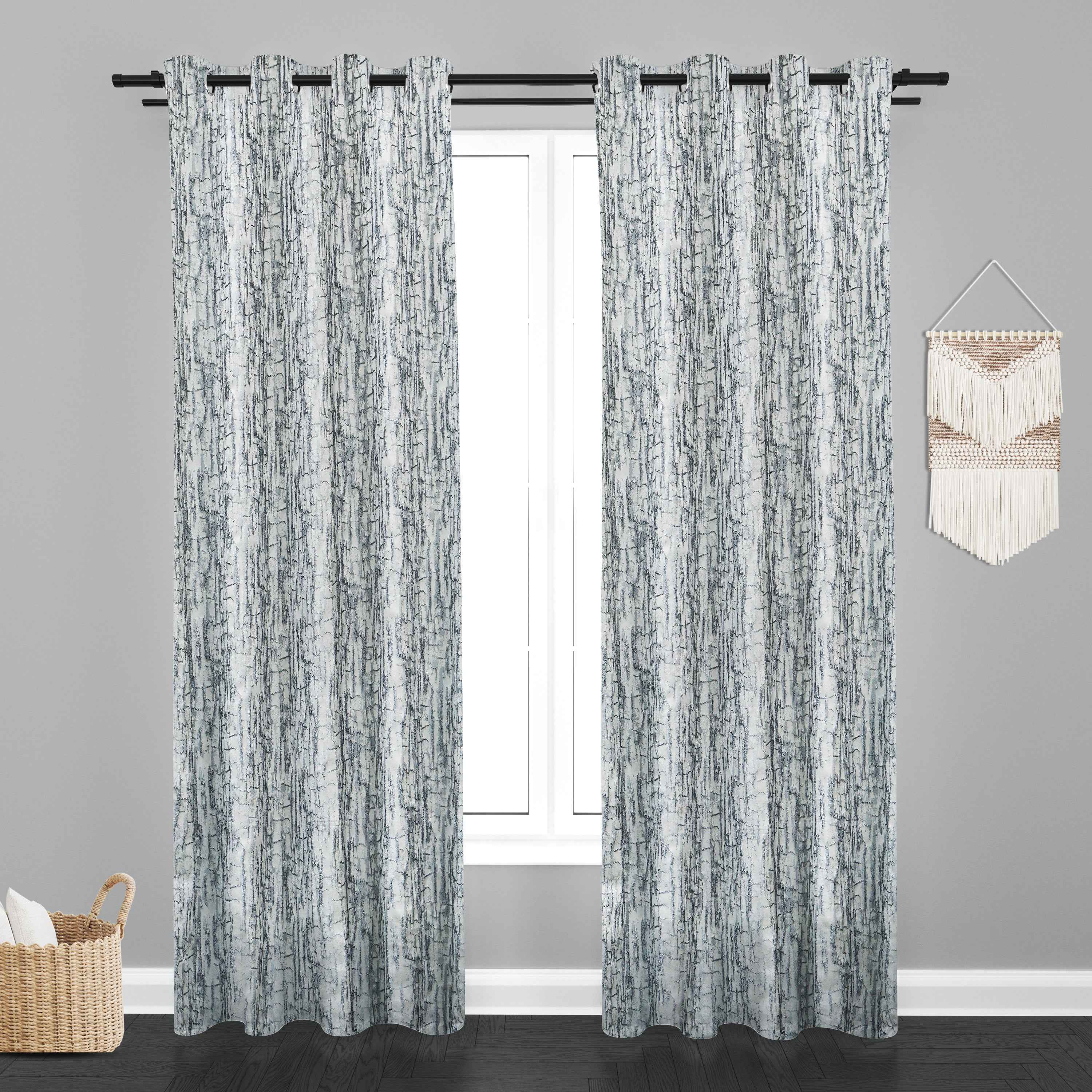 Manila  Teaxure Design Jaquard Fabric Curtain -Grey