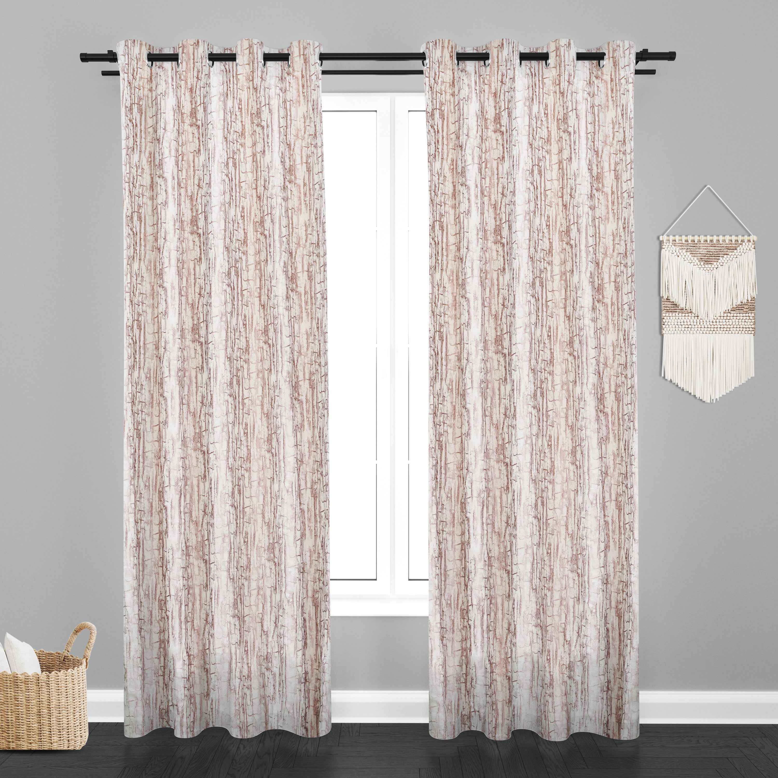 Manila  Teaxure Design Jaquard Fabric Curtain -Peach
