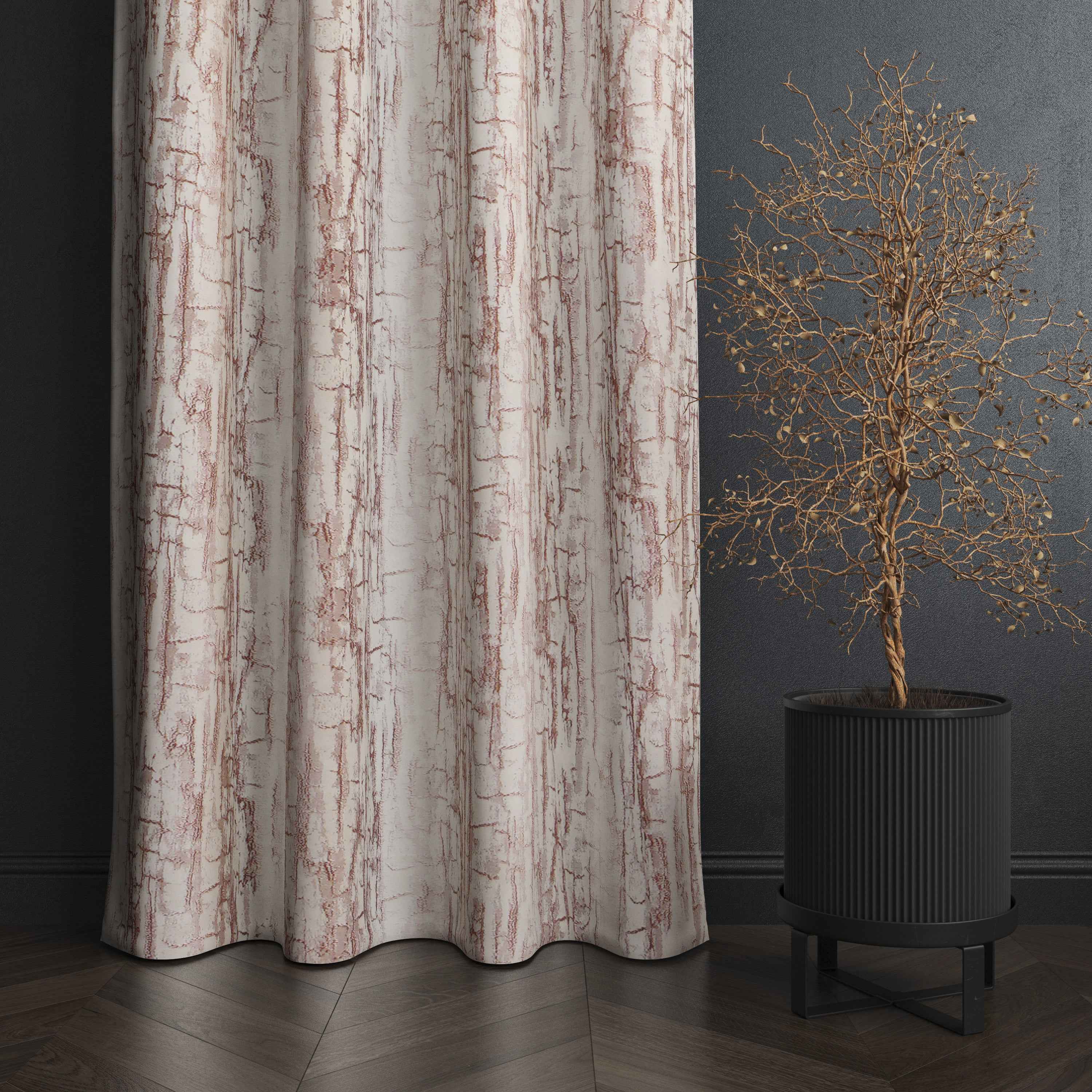 Manila  Teaxure Design Jaquard Fabric Curtain -Peach
