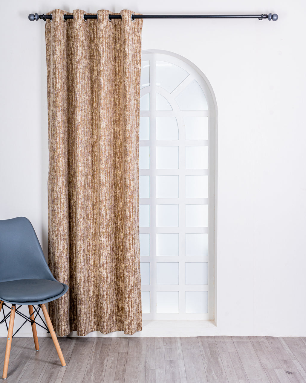 Parda Online Premium Window Curtains Lisbon Collection Soft Touch Jacquard Fabric Eyelet Top Elegant Textured Look for Living Room & Bedroom (Single Piece) .